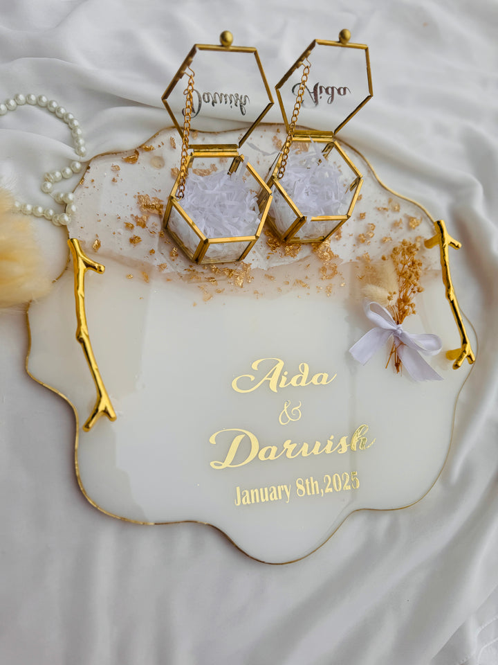 Large Tray with Ring boxes | 40cm