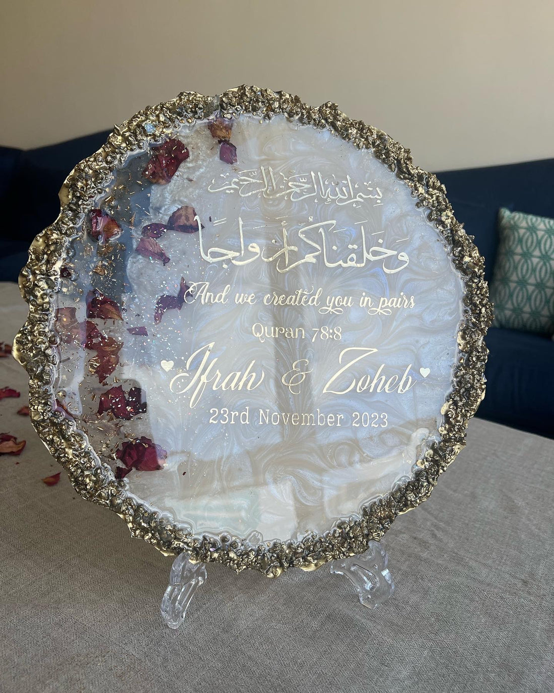 Display Plaque with dried flowers | 24cm